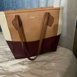 Liz Claiborne Women's Tote in Cream, Tan, and Brown